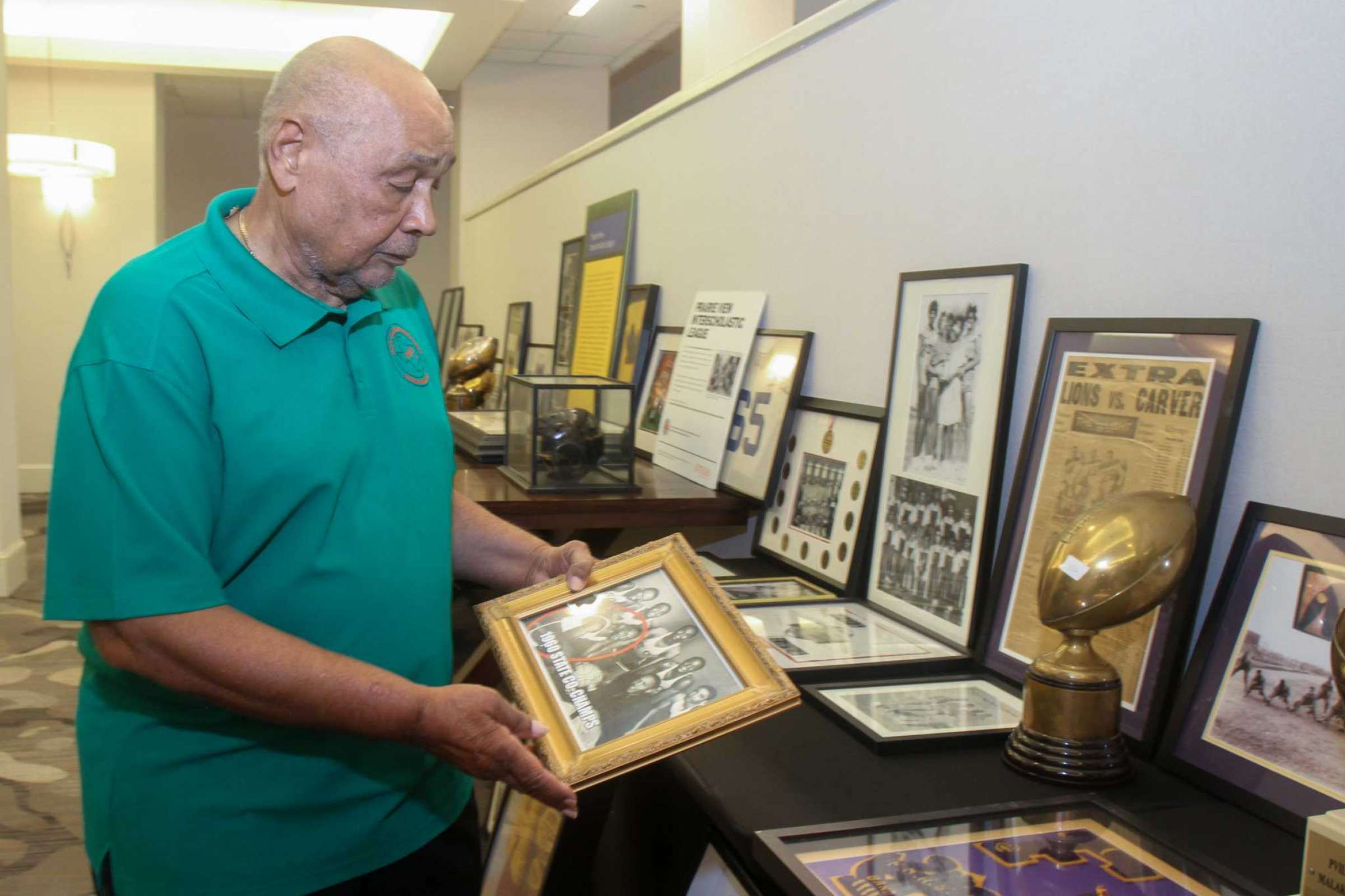 Memorabilia display at the 2021 PVILCA Hall of Fame banquet.