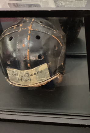 Billy Owens helmet from 1949. Photo by Burl "The Coach" Jones.