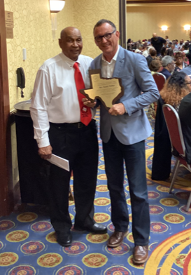 PVILCA Chairman Robert Brown and Pastor Randy Phillips - Life Family Church. Photo by Burl "The Coach" Jones.